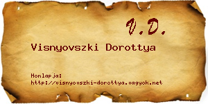 Visnyovszki Dorottya névjegykártya